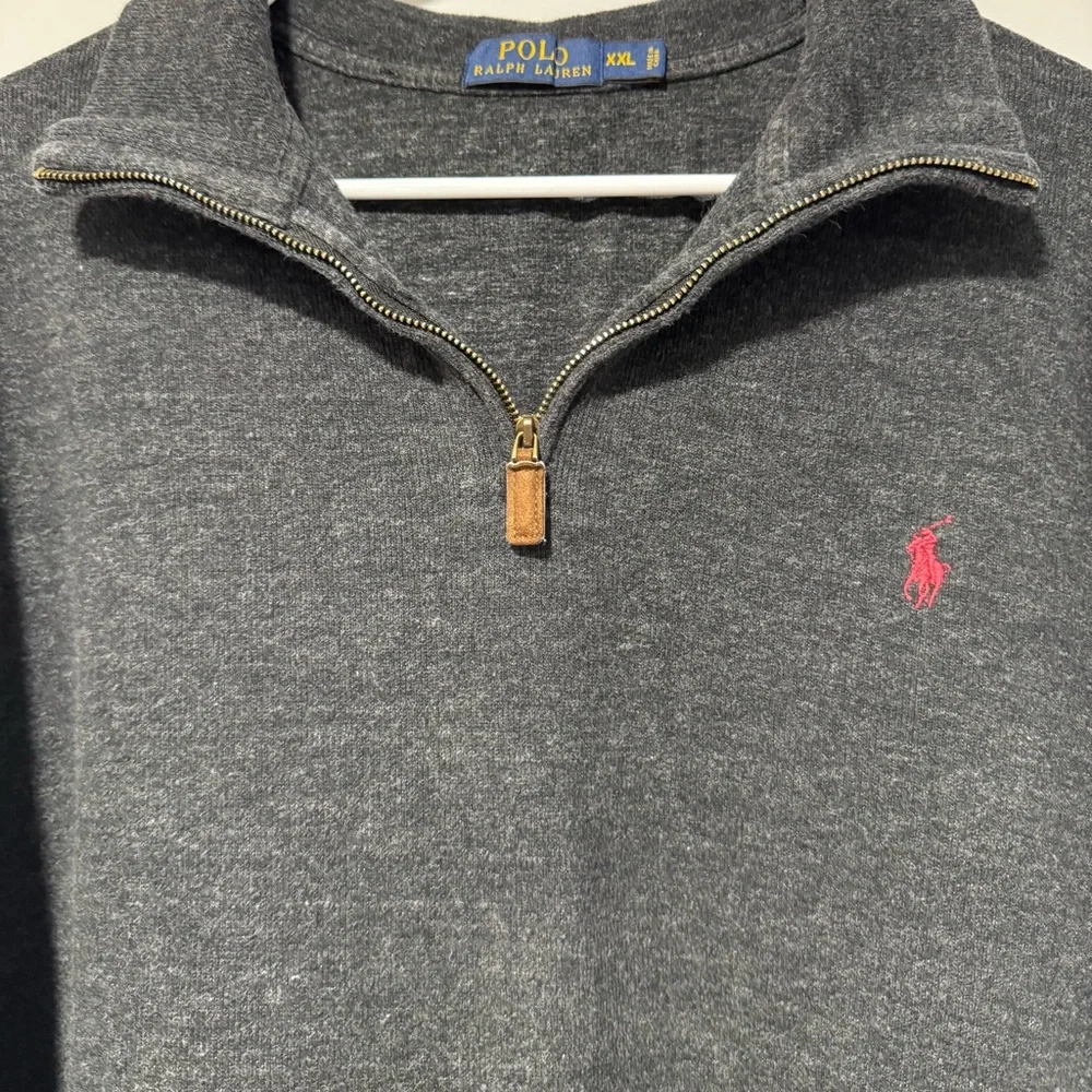 Polo Ralph Lauren Men's Charcoal Quarter Zip-Up Sweater